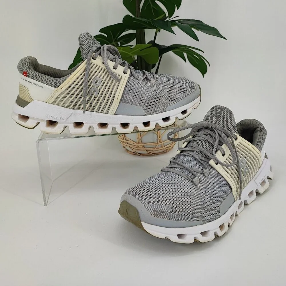 On Cloud Woman's Cloudswift Gray Low Top Running Sneakers Shoes Size 8.5